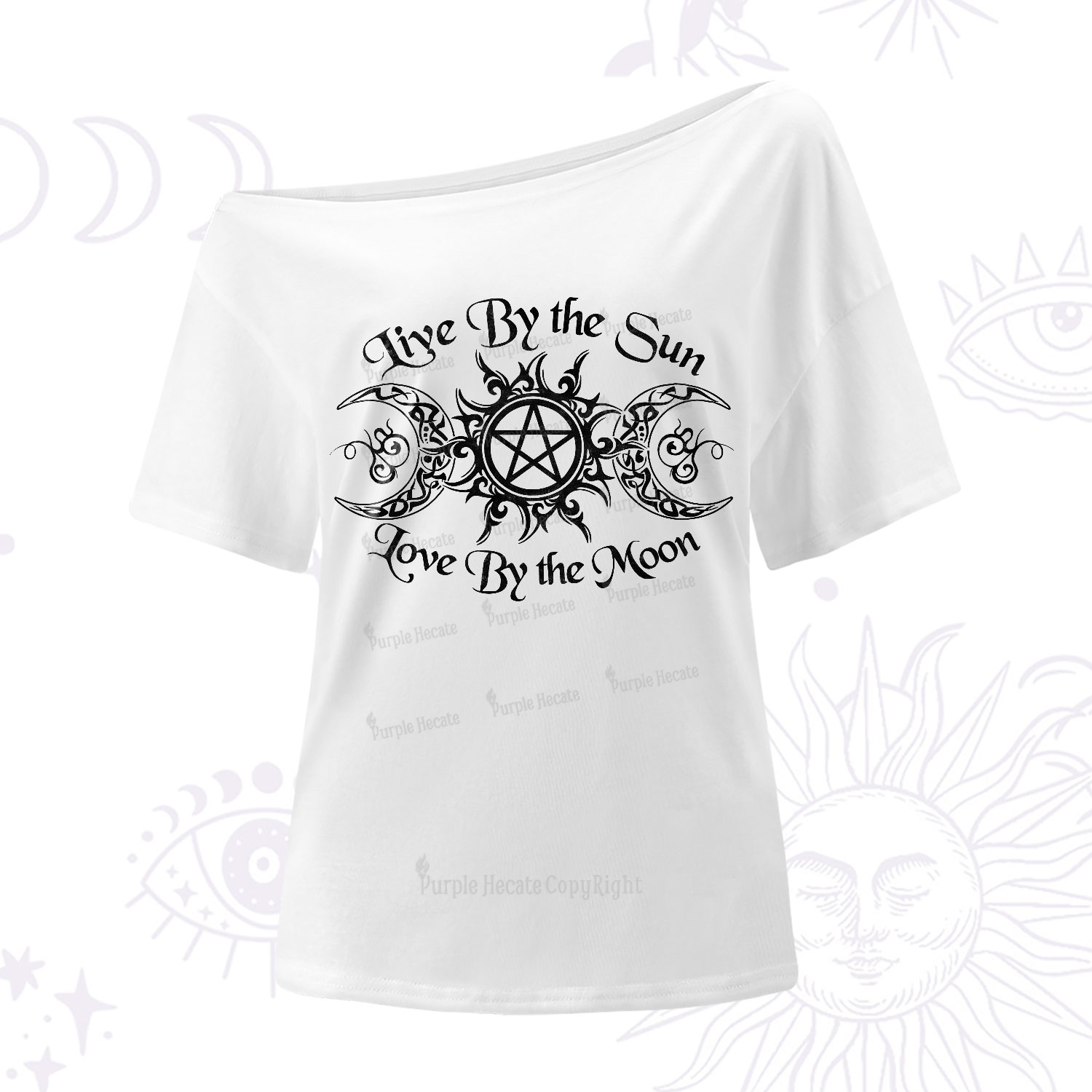 Purplehecate Hecate's Lunar Blessing One-Shoulder T-Shirt