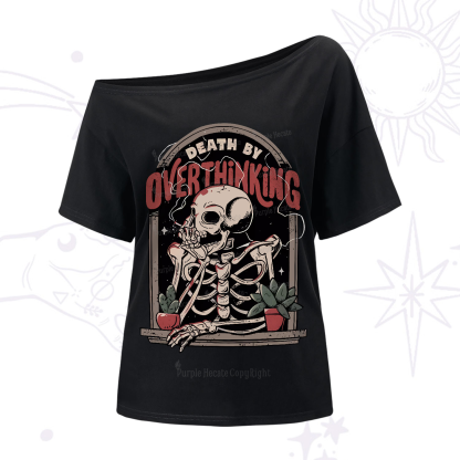 Purplehecate Death By Overthinking One-Shoulder T-Shirt