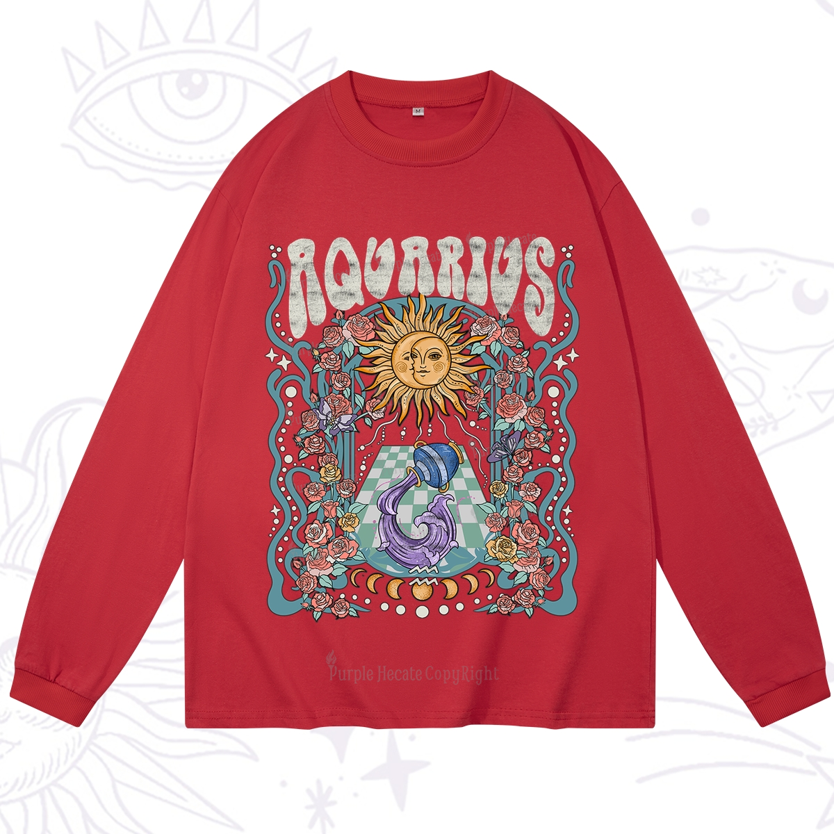 Purplehecate Aquarius Spirit Zodiac Long Sleeve T-Shirt
