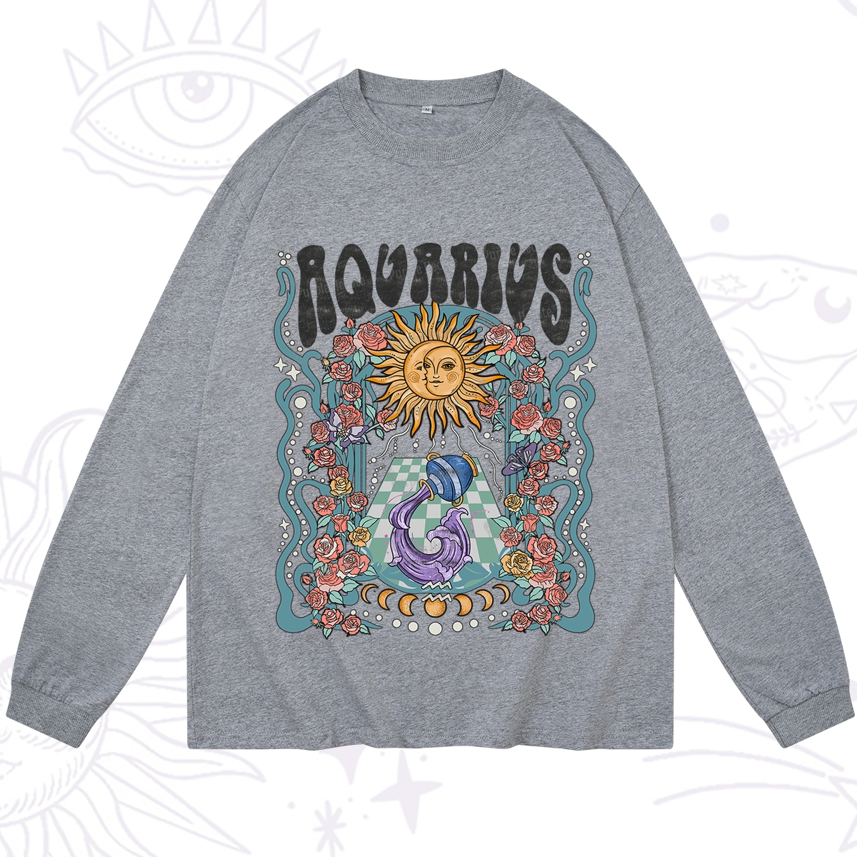 Purplehecate Aquarius Spirit Zodiac Long Sleeve T-Shirt