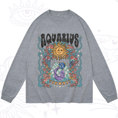 Purplehecate Aquarius Spirit Zodiac Long Sleeve T-Shirt