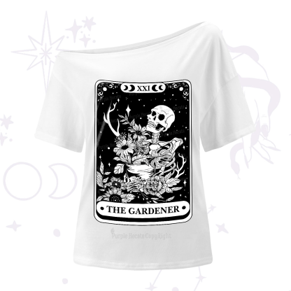 Purplehecate The Gardener Tarot Card One-Shoulder T-Shirt