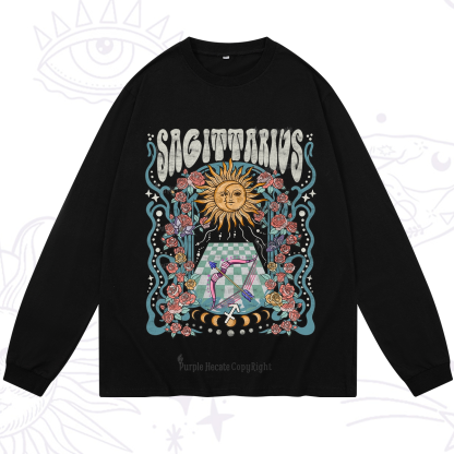 Purplehecate Sagittarius Spirit Zodiac Long Sleeve T-Shirt