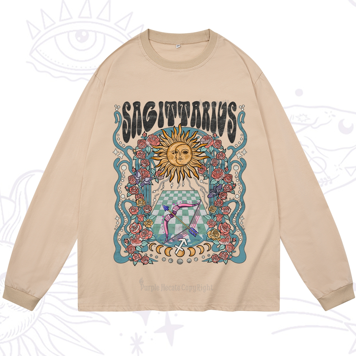 Purplehecate Sagittarius Spirit Zodiac Long Sleeve T-Shirt