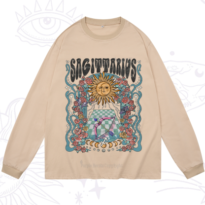 Purplehecate Sagittarius Spirit Zodiac Long Sleeve T-Shirt