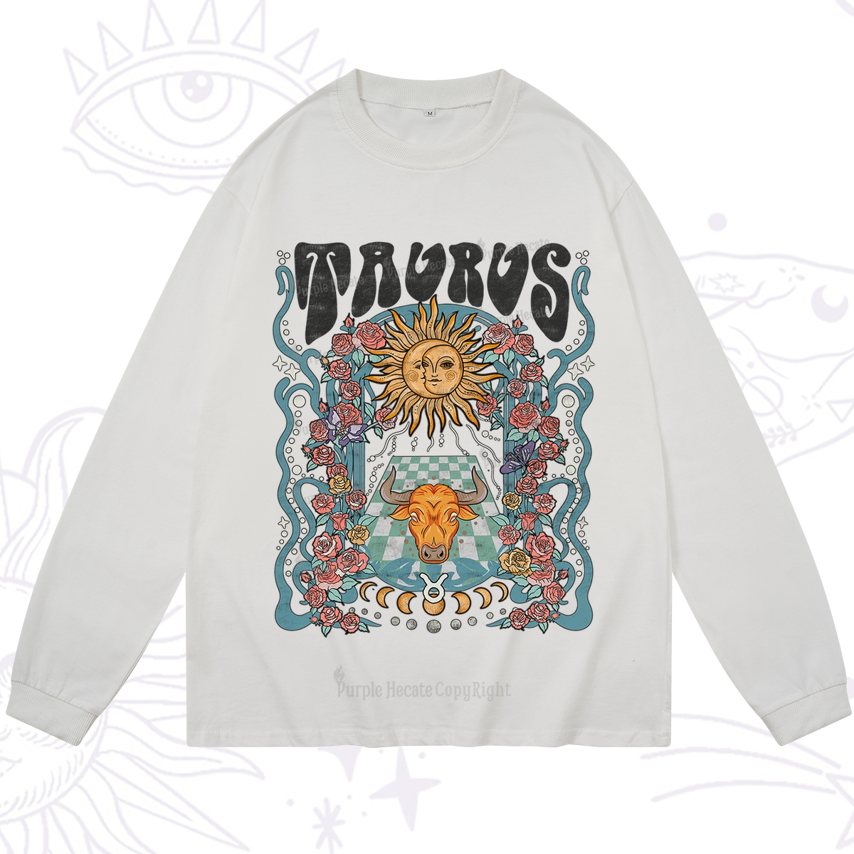 Purplehecate Taurus Spirit Zodiac Long Sleeve T-Shirt