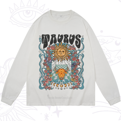 Purplehecate Taurus Spirit Zodiac Long Sleeve T-Shirt