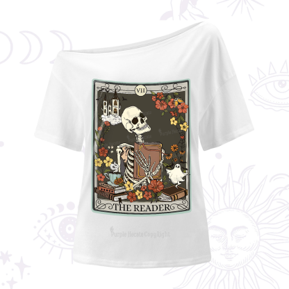Purplehecate The Reader Tarot Card One-Shoulder T-Shirt