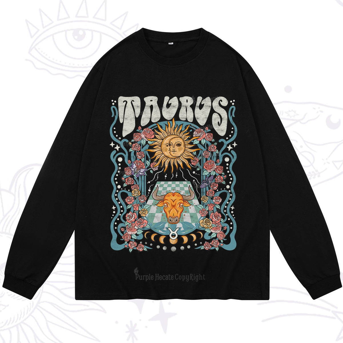 Purplehecate Taurus Spirit Zodiac Long Sleeve T-Shirt