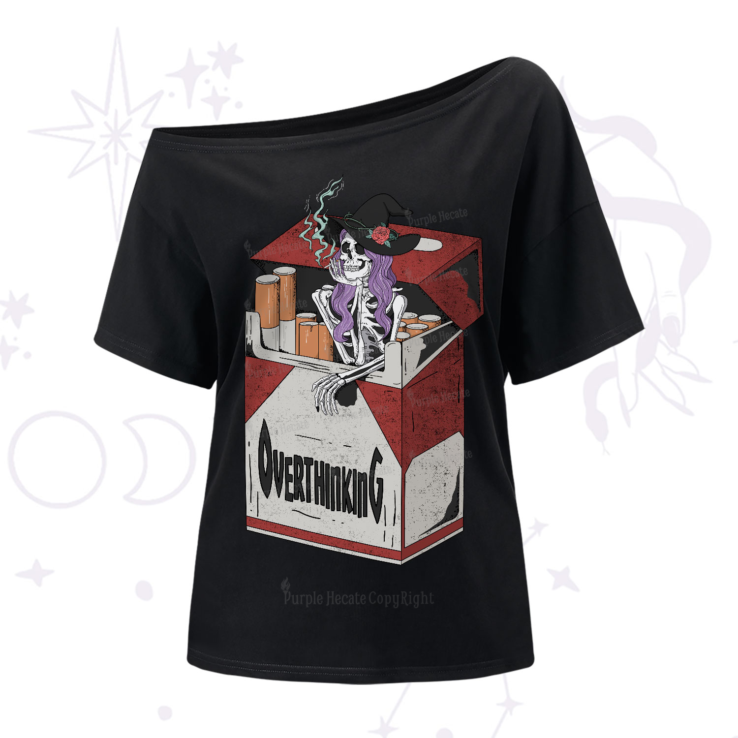 Purplehecate Overthinking One-Shoulder T-Shirt