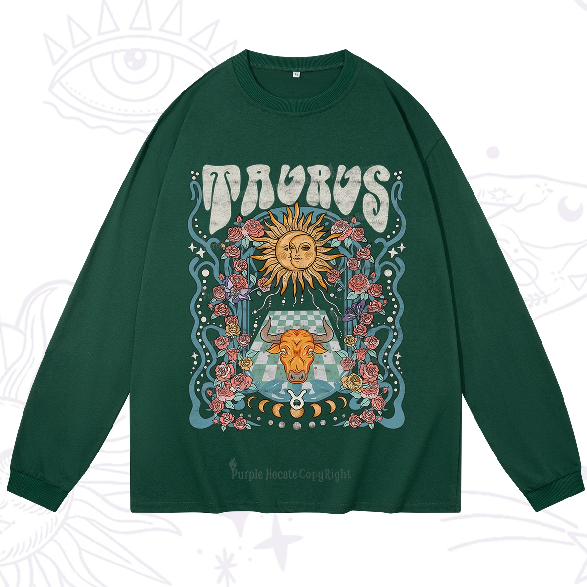 Purplehecate Taurus Spirit Zodiac Long Sleeve T-Shirt
