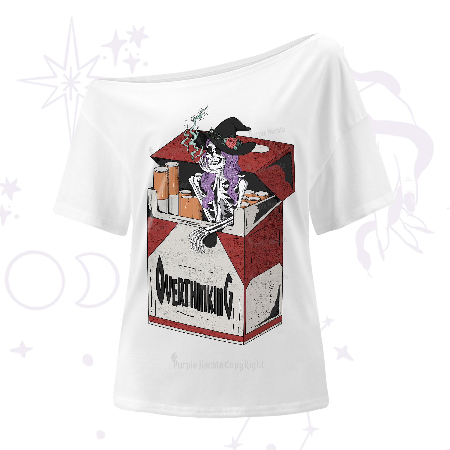 Purplehecate Overthinking One-Shoulder T-Shirt