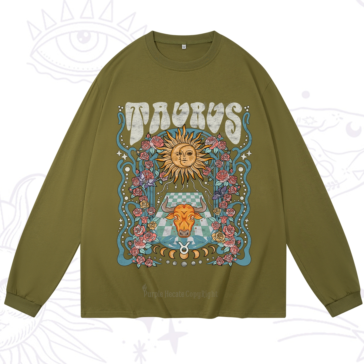 Purplehecate Taurus Spirit Zodiac Long Sleeve T-Shirt