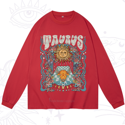 Purplehecate Taurus Spirit Zodiac Long Sleeve T-Shirt