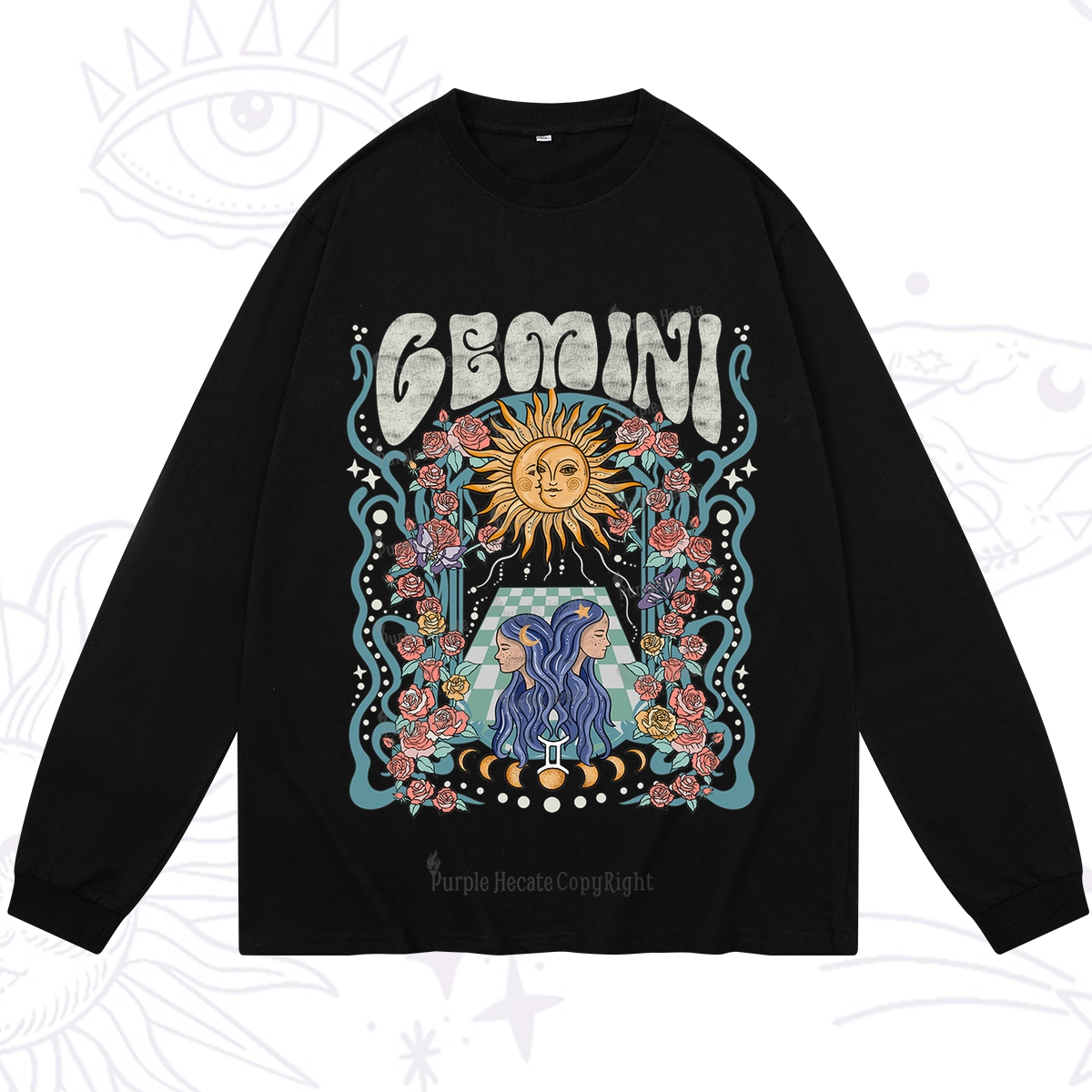 Purplehecate Gemini Spirit Zodiac Long Sleeve T-Shirt
