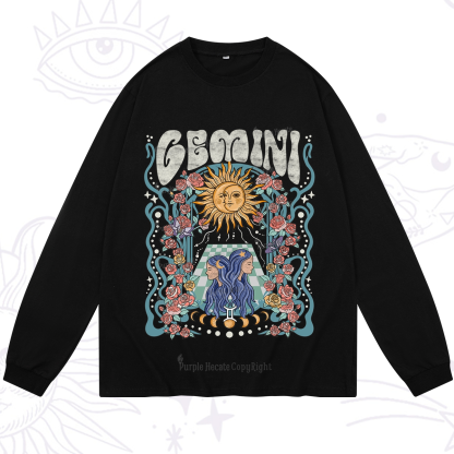 Purplehecate Gemini Spirit Zodiac Long Sleeve T-Shirt