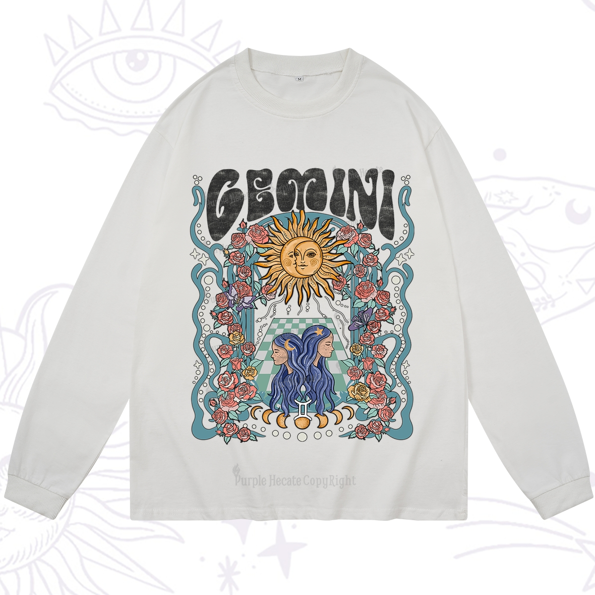 Purplehecate Gemini Spirit Zodiac Long Sleeve T-Shirt