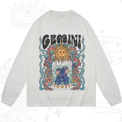 Purplehecate Gemini Spirit Zodiac Long Sleeve T-Shirt