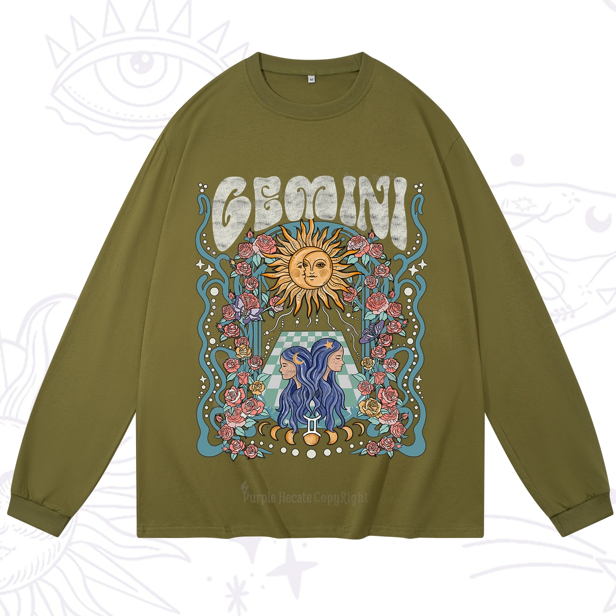 Purplehecate Gemini Spirit Zodiac Long Sleeve T-Shirt