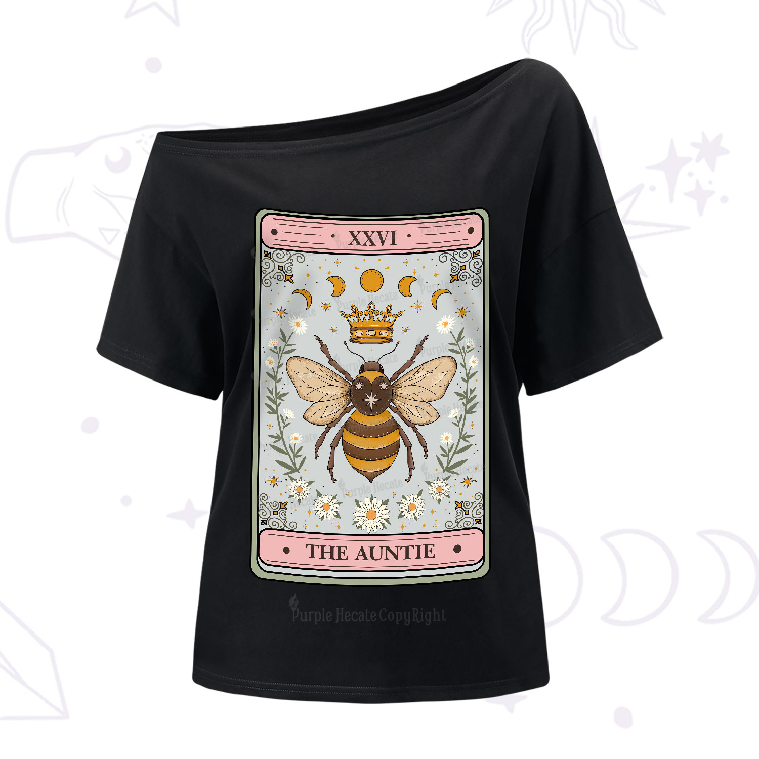 Purplehecate The Auntie Tarot One-Shoulder T-Shirt