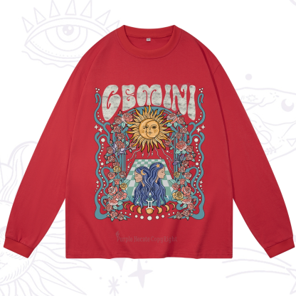 Purplehecate Gemini Spirit Zodiac Long Sleeve T-Shirt