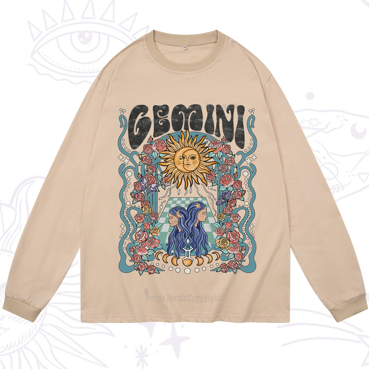 Purplehecate Gemini Spirit Zodiac Long Sleeve T-Shirt