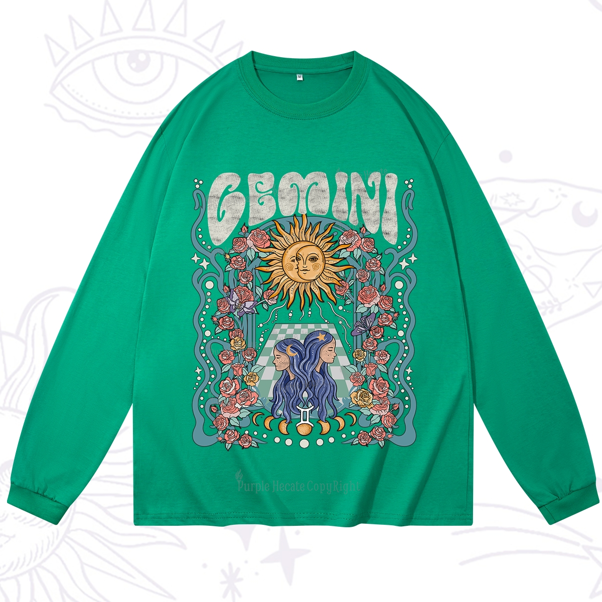 Purplehecate Gemini Spirit Zodiac Long Sleeve T-Shirt
