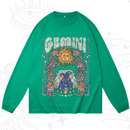 Purplehecate Gemini Spirit Zodiac Long Sleeve T-Shirt