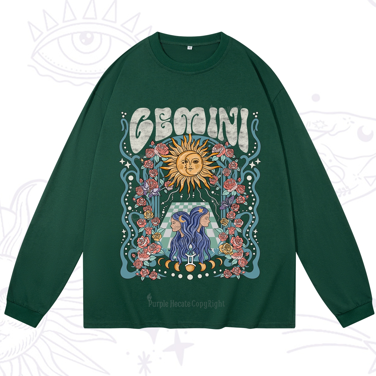 Purplehecate Gemini Spirit Zodiac Long Sleeve T-Shirt