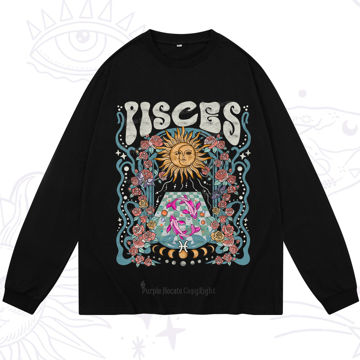 Purplehecate Pisces Spirit Zodiac Long Sleeve T-Shirt