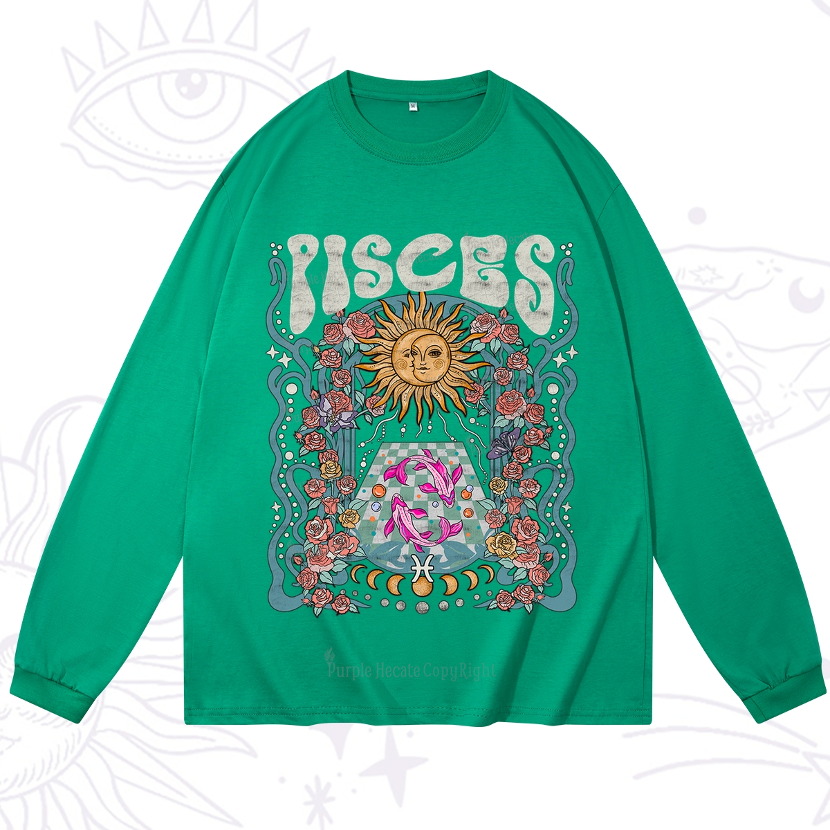 Purplehecate Pisces Spirit Zodiac Long Sleeve T-Shirt