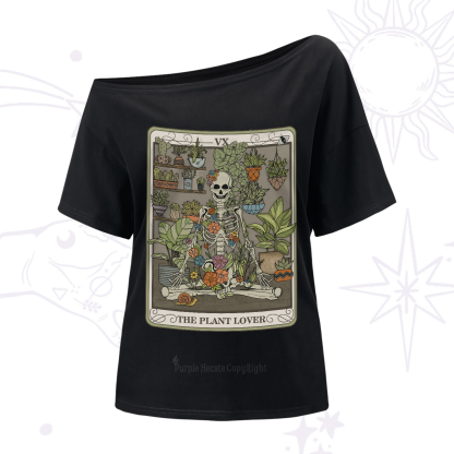 Purplehecate The Plant Lover Tarot One-Shoulder T-Shirt