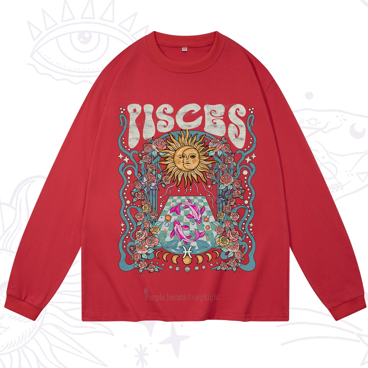 Purplehecate Pisces Spirit Zodiac Long Sleeve T-Shirt