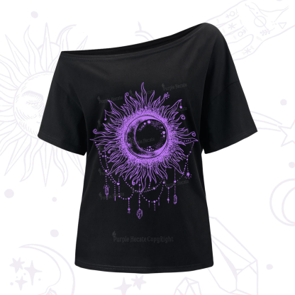 Purplehecate Starry Eye One-Shoulder T-Shirt
