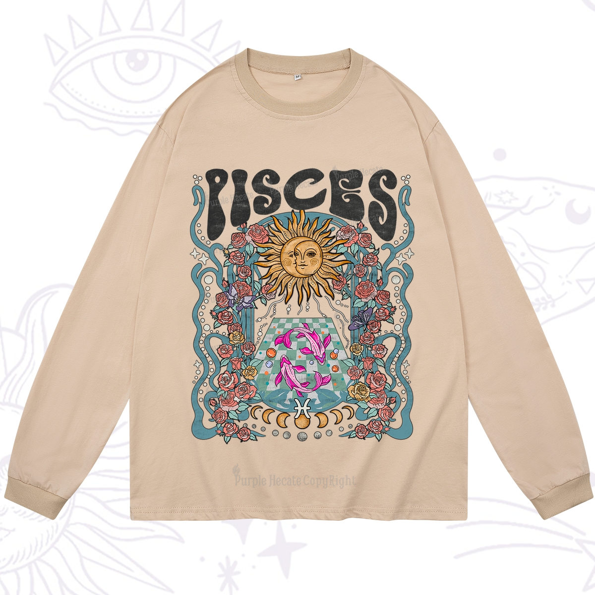 Purplehecate Pisces Spirit Zodiac Long Sleeve T-Shirt