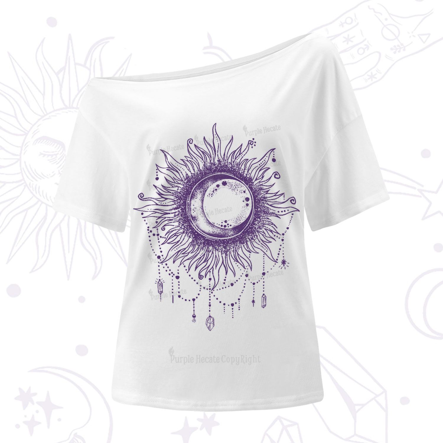 Purplehecate Starry Eye One-Shoulder T-Shirt
