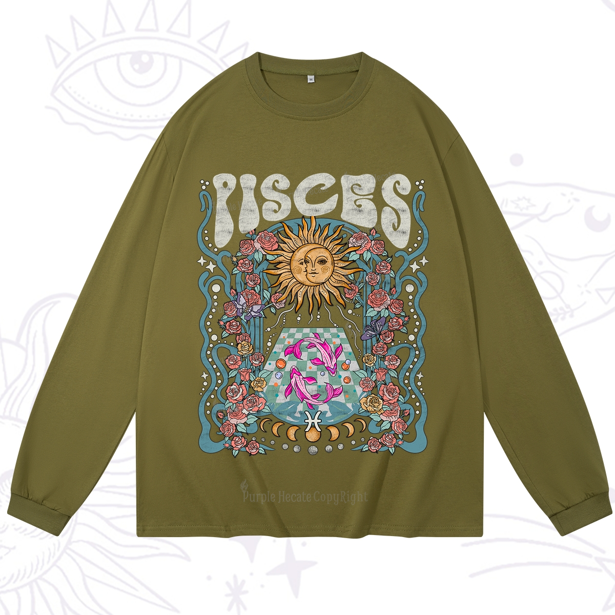 Purplehecate Pisces Spirit Zodiac Long Sleeve T-Shirt