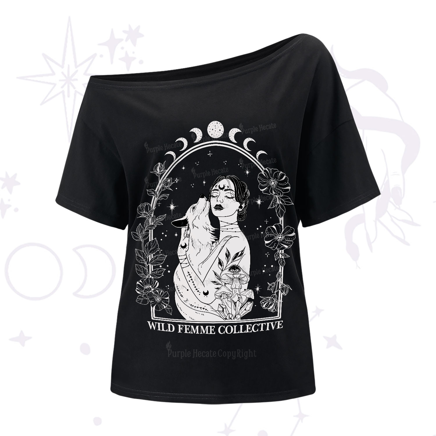 Purplehecate Wild Femme Collective One-Shoulder T-Shirt