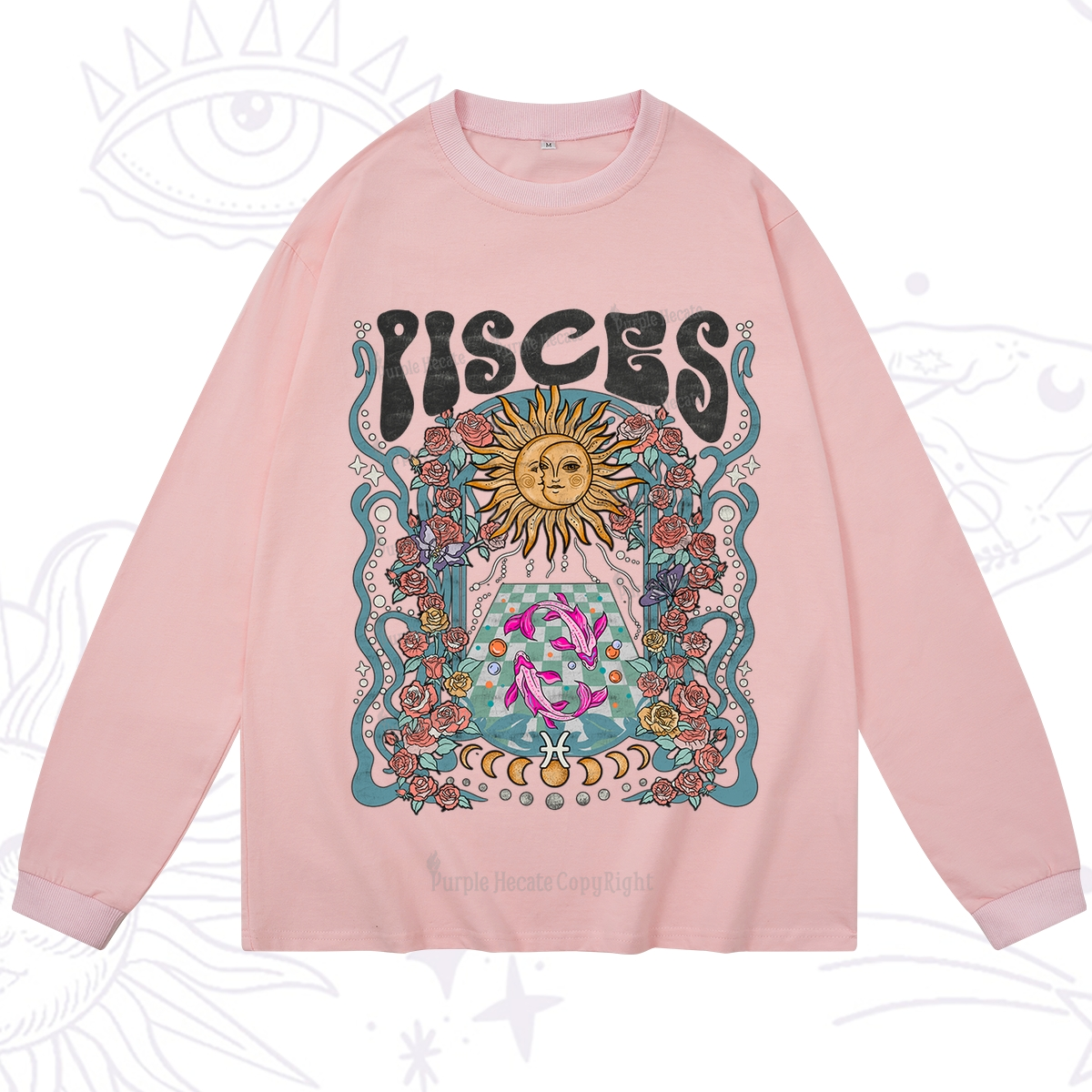 Purplehecate Pisces Spirit Zodiac Long Sleeve T-Shirt