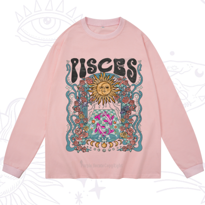 Purplehecate Pisces Spirit Zodiac Long Sleeve T-Shirt