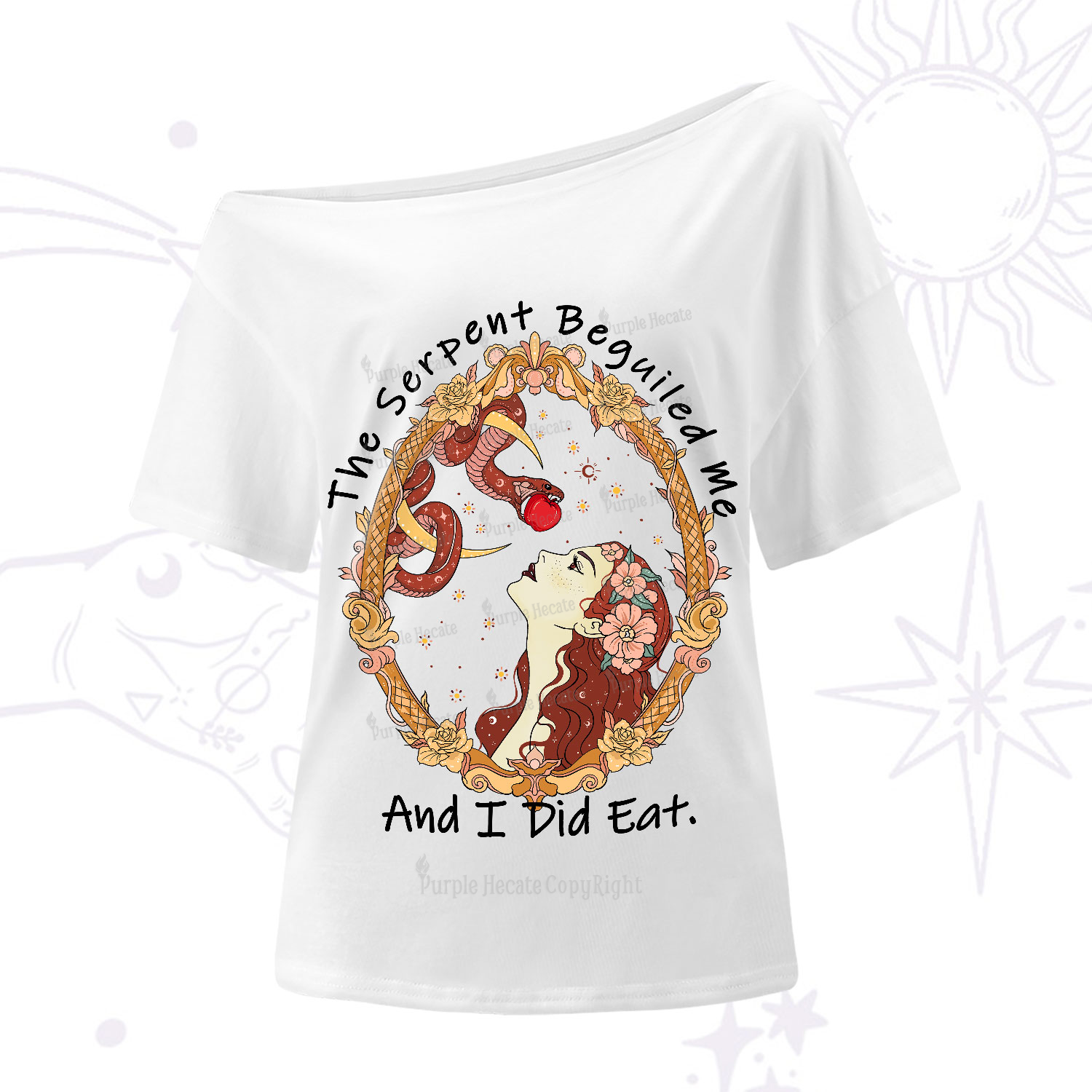 Purplehecate The Serpent Beguiled Me, And I Did Eat One-Shoulder T-Shirt