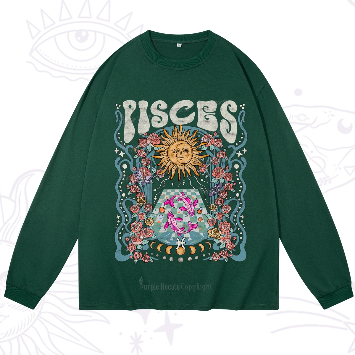 Purplehecate Pisces Spirit Zodiac Long Sleeve T-Shirt