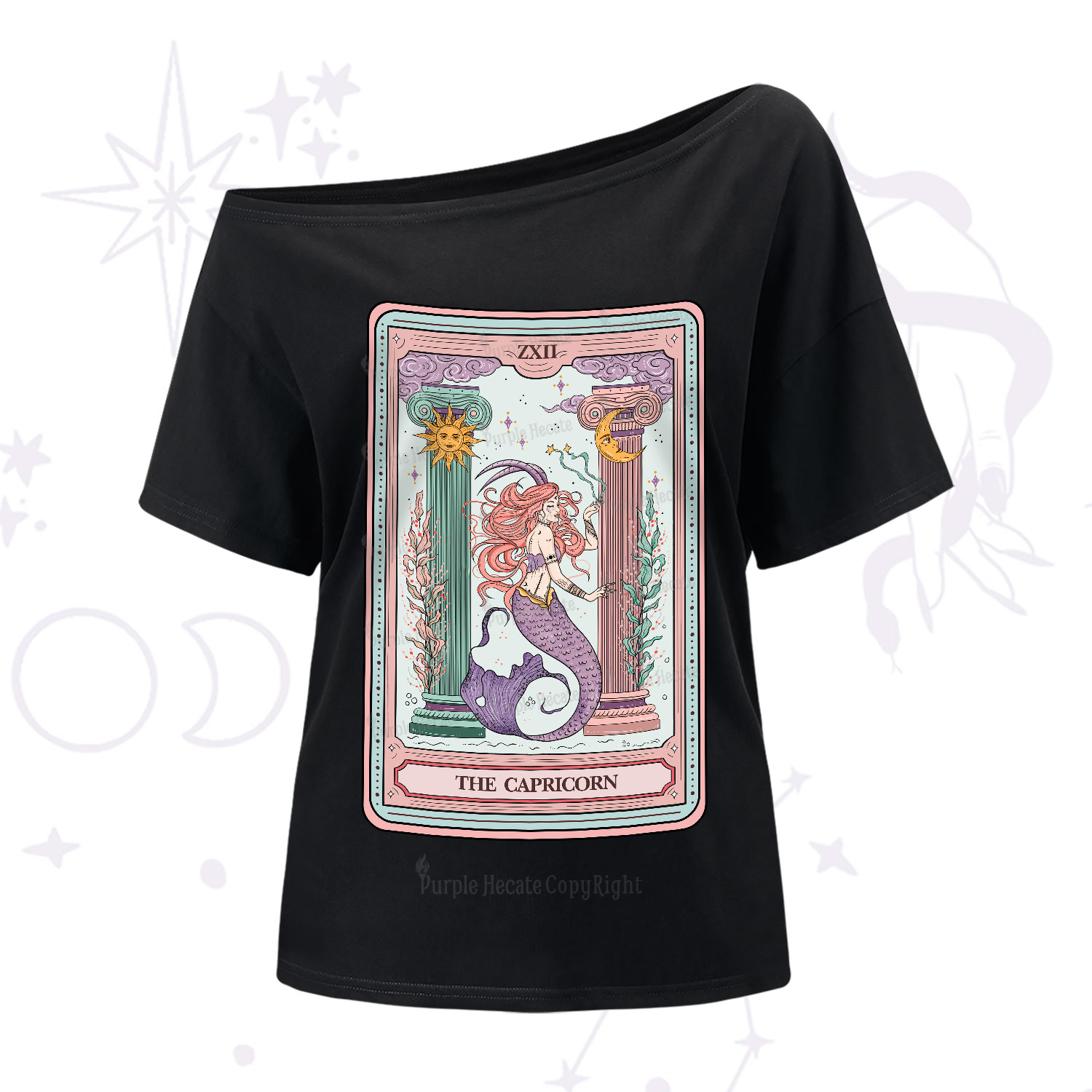 Purplehecate The Capricorn Goddess Tarot One-Shoulder T-Shirt
