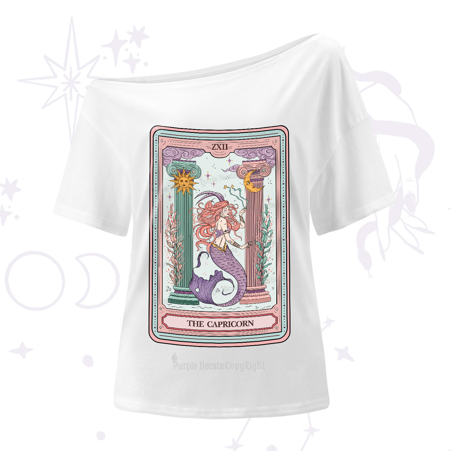 Purplehecate The Capricorn Goddess Tarot One-Shoulder T-Shirt