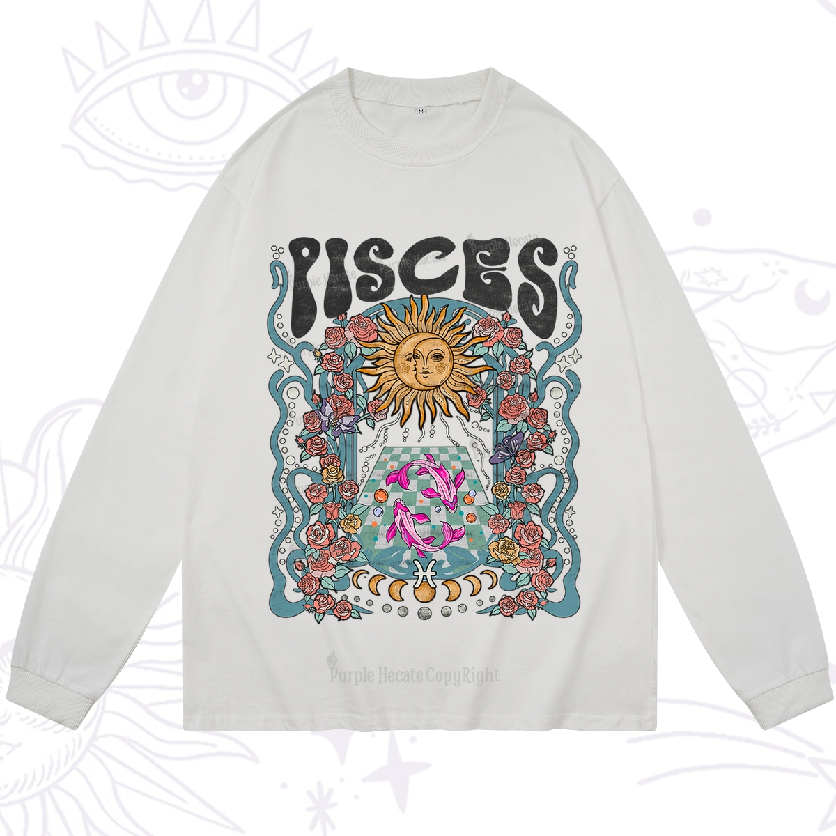 Purplehecate Pisces Spirit Zodiac Long Sleeve T-Shirt