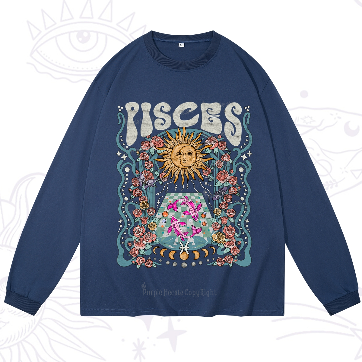 Purplehecate Pisces Spirit Zodiac Long Sleeve T-Shirt