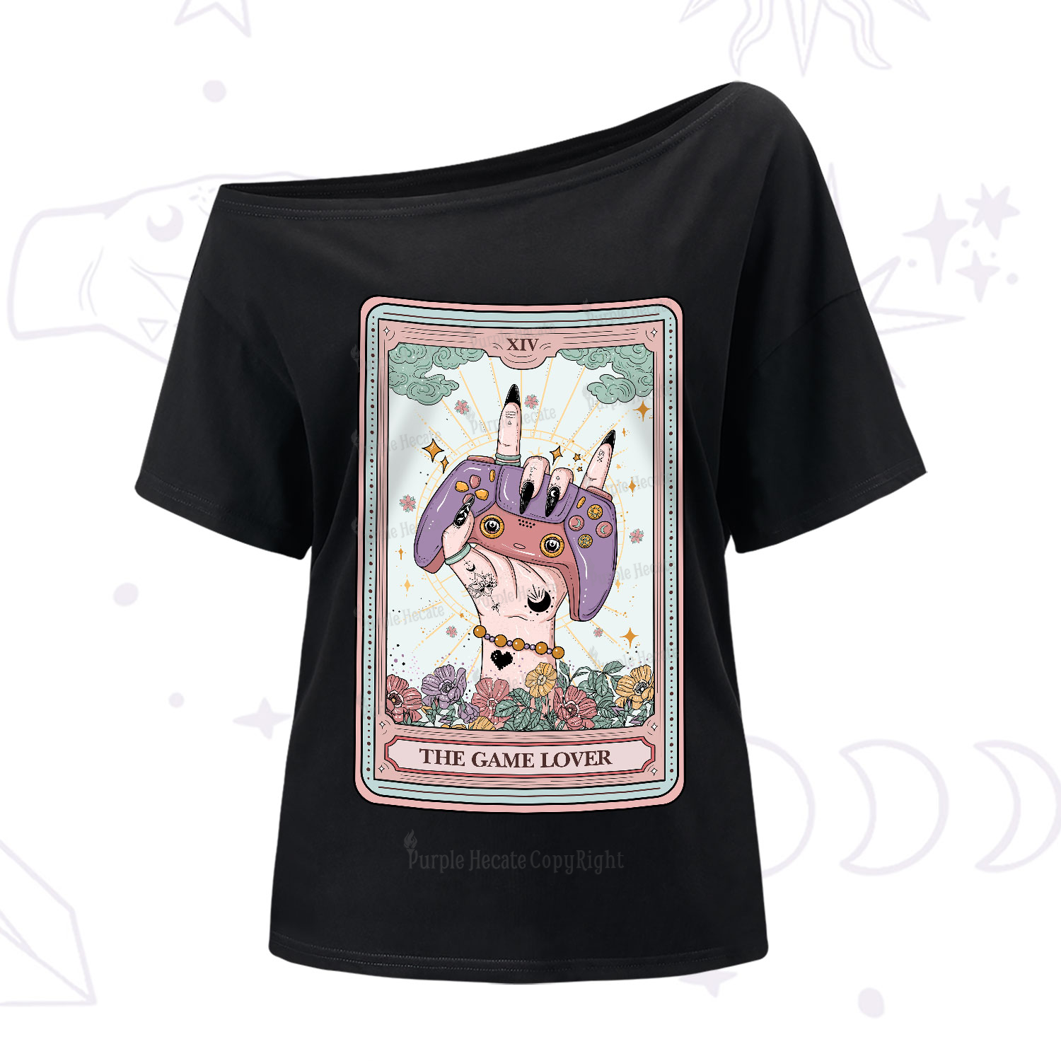 Purplehecate The Game Lover Tarot One-Shoulder T-Shirt