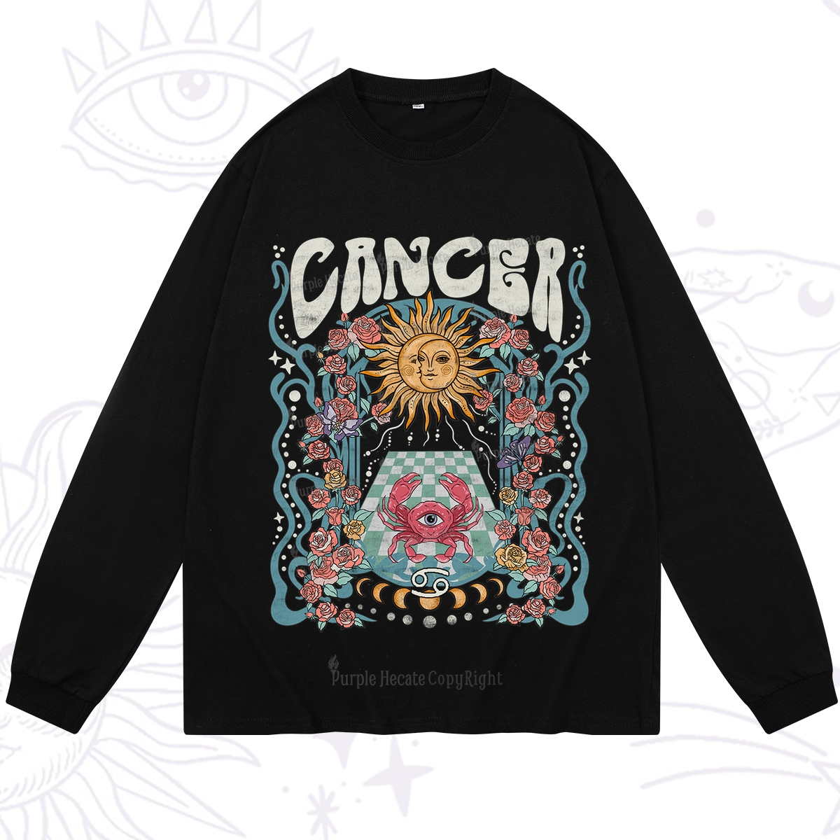 Purplehecate Cancer Spirit Zodiac Long Sleeve T-Shirt