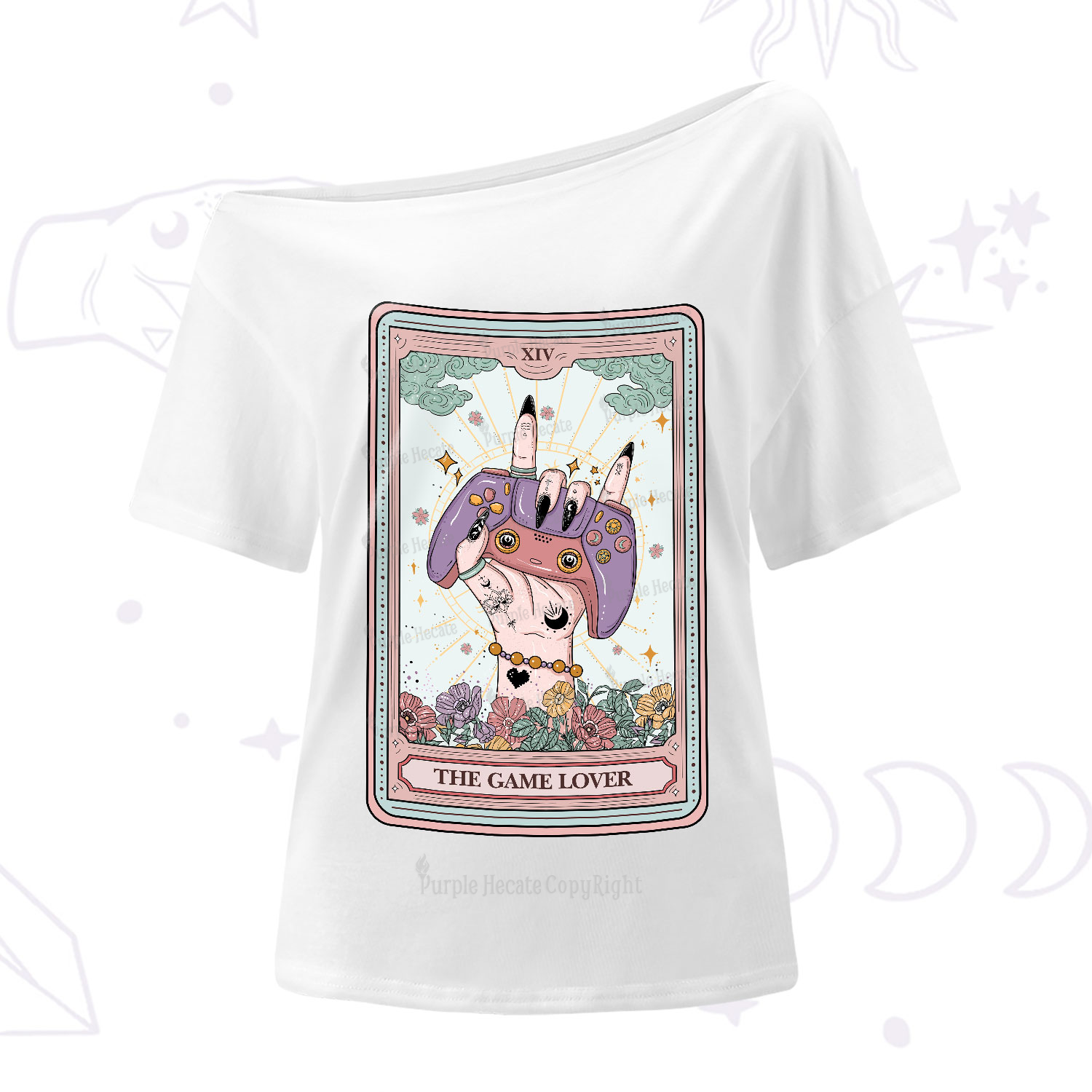 Purplehecate The Game Lover Tarot One-Shoulder T-Shirt