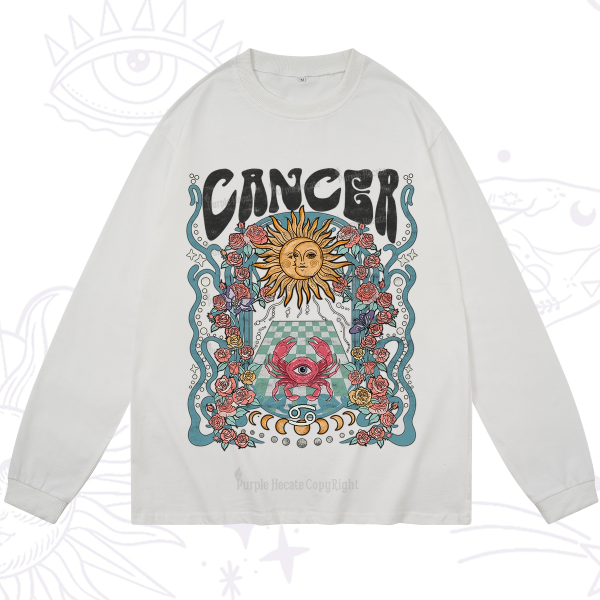 Purplehecate Cancer Spirit Zodiac Long Sleeve T-Shirt